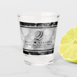 Verre A Shot Élégant 10ème anniversaire de la Mariage Tin