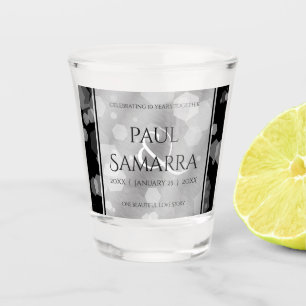 Verre A Shot Élégant 10ème anniversaire de la Mariage Tin