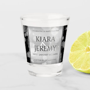 Verre A Shot Élégant 25e anniversaire de Mariage d'argent