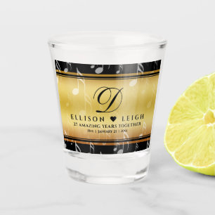 Verre A Shot Élégant 27e anniversaire de Mariage de musique