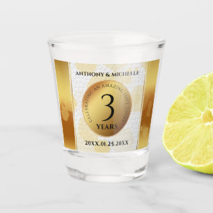 Verre A Shot Élégant 3ème anniversaire de Mariage en cuir