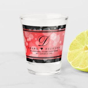 Verre A Shot Élégant 40e 80e Anniversaire de Mariage Rubis