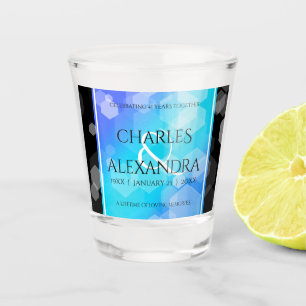 Verre A Shot Élégant 41ème anniversaire Mariage de Topaz Bleu