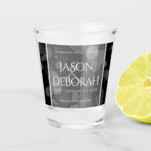 Verre A Shot Élégant 4ème anniversaire de Mariage de lin