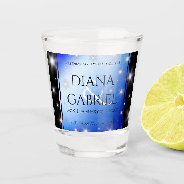 Verre A Shot Élégant 67e anniversaire Mariage de Star Sapphire (Devant)