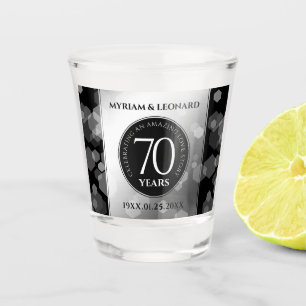 Verre A Shot Élégant 70e anniversaire de Mariage Platinum