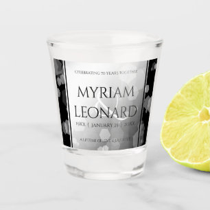 Verre A Shot Élégant 70e anniversaire de Mariage Platinum
