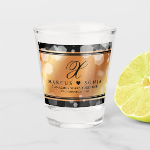 Verre A Shot Élégant 7e 22e 49e anniversaire de Mariage de cuiv