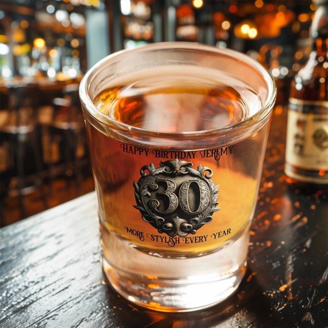 Verre A Shot Elégant bronze 30e anniversaire (Créateur téléchargé)