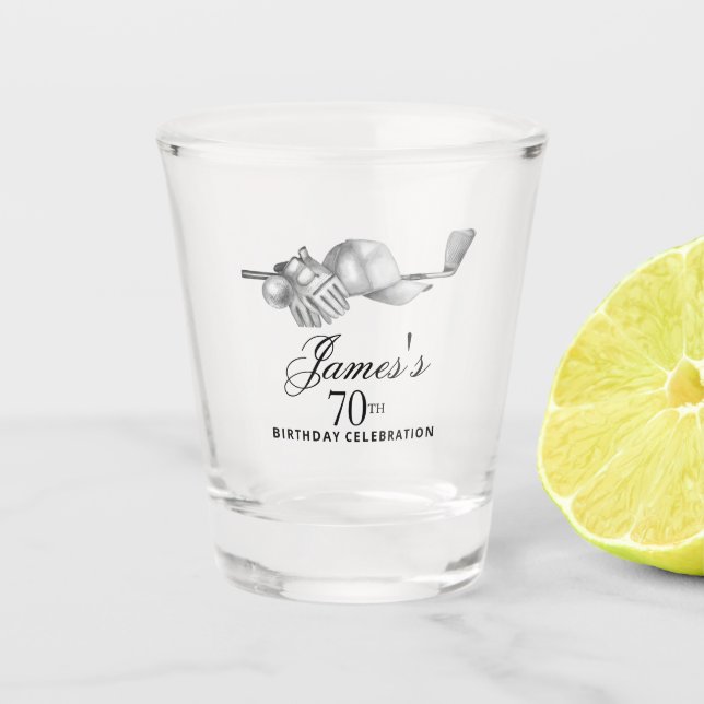 Verre A Shot Elégant Classic Golf 70e Anniversaire Fête Personn (Devant)