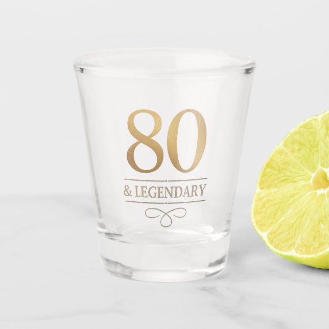 Verre A Shot Elégant Gold 80th & Legendary Birthday (Devant)