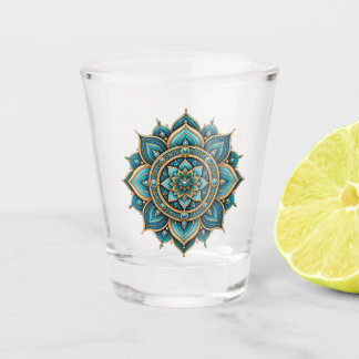 Verre A Shot Élégant Mandala Floral Géométrique Graphique Des