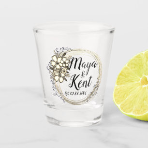 Verre A Shot Élégant Mariage de couronnes florales