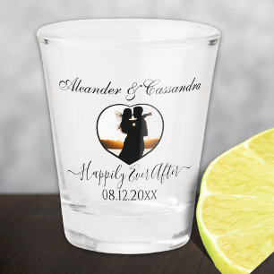 Verre A Shot Elégant mariage de photo Coeur moderne