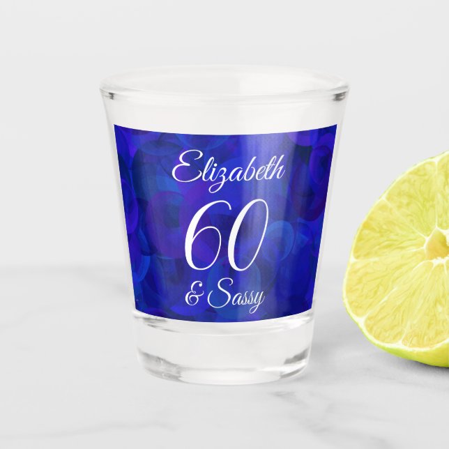 Verre A Shot Elégant Royal Blue 60 et Sassy Birthday Party (Devant)