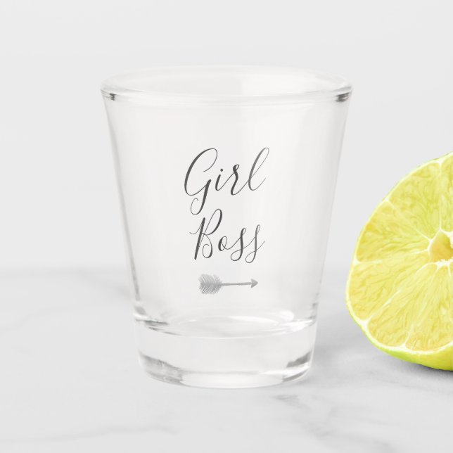 Verre A Shot Élégant Script fille Boss (Devant)