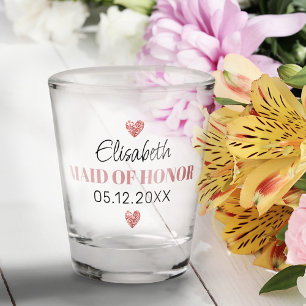 Verre A Shot Élégant script moderne joli Coeurs de Parties scin