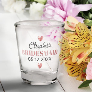 Verre A Shot Élégant script moderne joli Coeurs de Parties scin