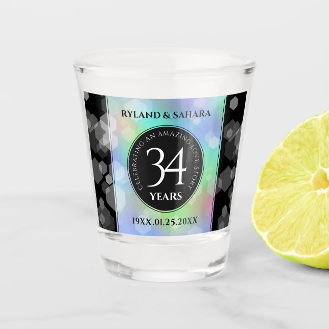 Verre A Shot Élégante 34e anniversaire du Mariage Opal (Devant)