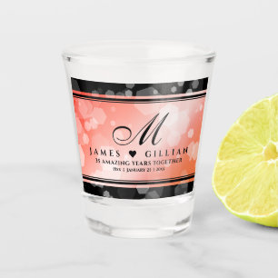 Verre A Shot Elégante 35ème anniversaire de Mariage de corail