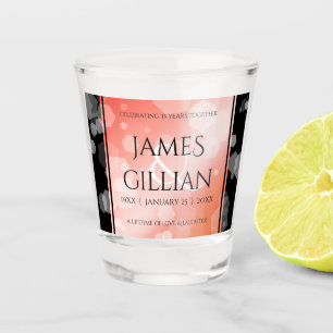 Verre A Shot Elégante 35ème anniversaire de Mariage de corail