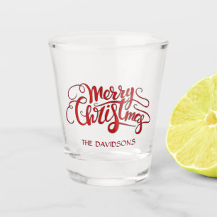 Verre A Shot Élégante MERRY CHRISTMAS typographie moderne Monog
