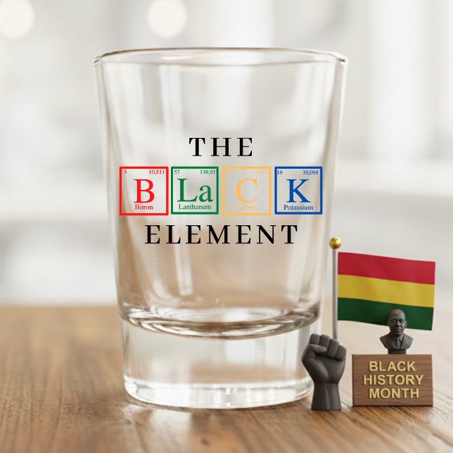 Verre A Shot Élément de tableau périodique de l'histoire des No (Black History Periodic Table Element Juneteenth Shot Glass
)