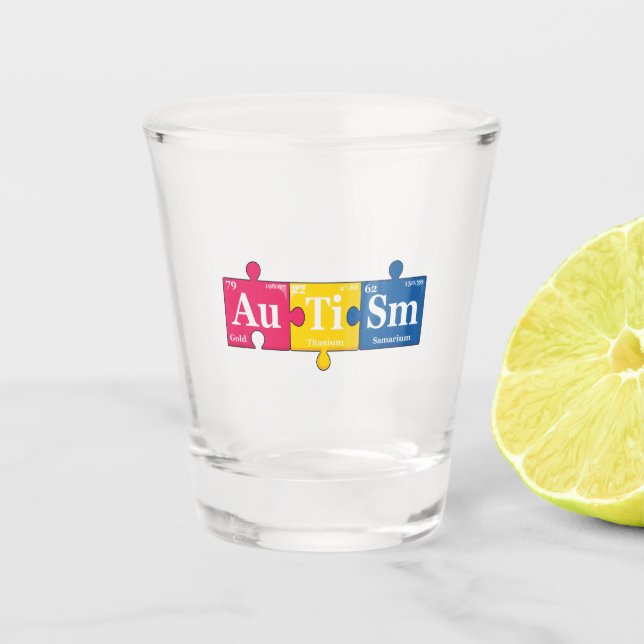 Verre A Shot Éléments autistes Tableau périodique Sensibilisati (Devant)
