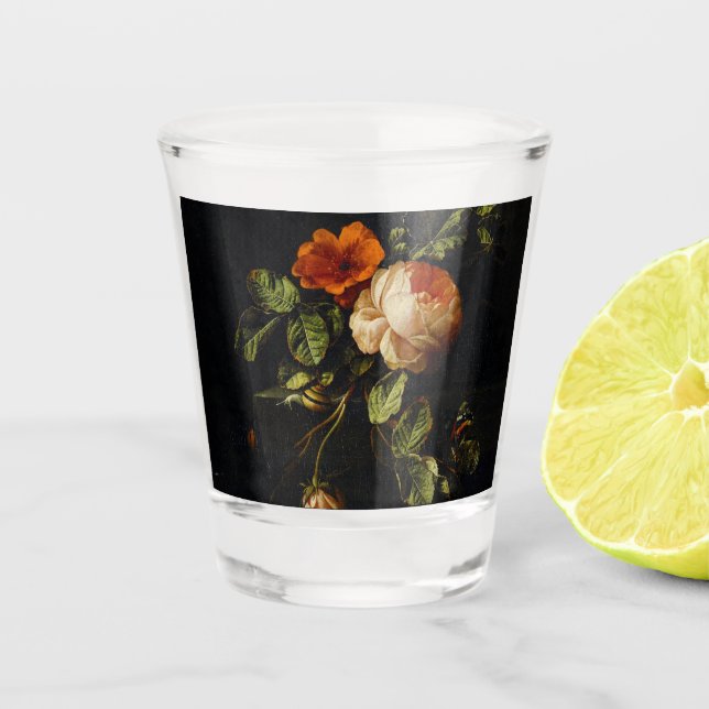 Verre A Shot Elias van den Broeck, Still Life avec des Roses (Devant)