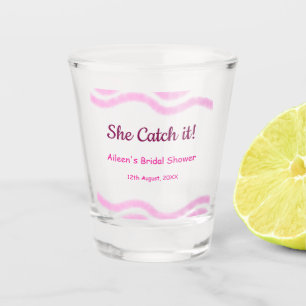 Verre A Shot Elle l'attrape lignes spirales aquarelle rose mari