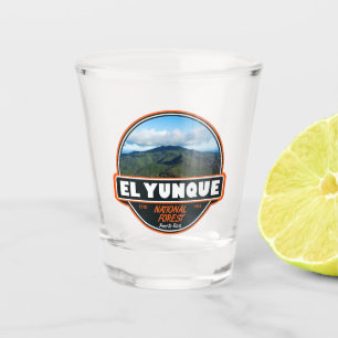 Verre A Shot Emblem de Porto Rico de la forêt nationale d'El Yu