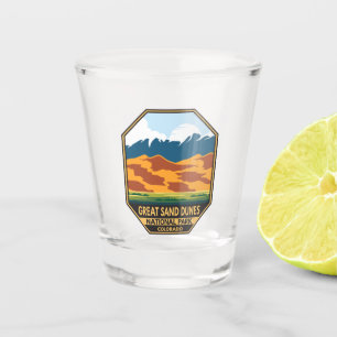 Verre A Shot Emblème coloré du parc national des grandes dunes 