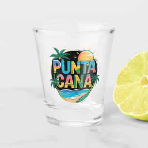 Verre A Shot Emblème d'art de voyage coloré Punta Cana Sunset