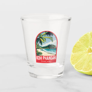 Verre A Shot Emblème d'art de voyage Koh Phangan Thaïlande