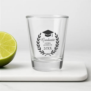 Verre A Shot Emblème de gerbe de Laurel de Grad Party Customisé