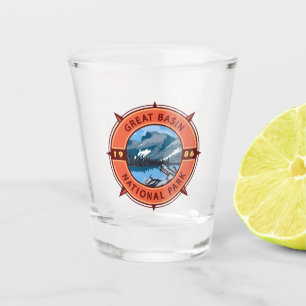 Verre A Shot Emblème de la boussole rétro du parc national du G
