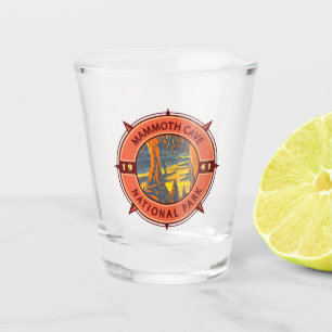 Verre A Shot Emblème de la compas rétro du parc national Mammot