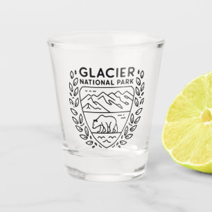 Verre A Shot Emblème de l'ours du parc national des Glaciers