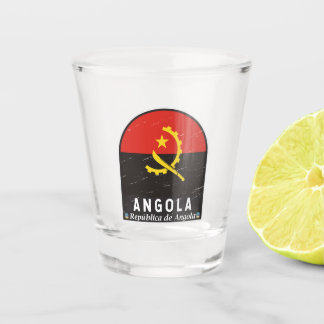 Verre A Shot Emblème du drapeau angolais Vintage