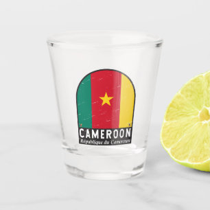 Verre A Shot Emblème du drapeau camerounais Vintage