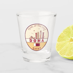 Verre A Shot Emblème Skyline de Doha Qatar