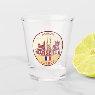 Verre A Shot Emblème Skyline de Marseille France