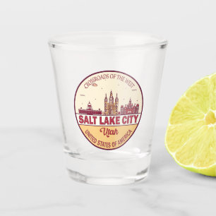 Verre A Shot Emblème Skyline de Salt Lake City Utah City