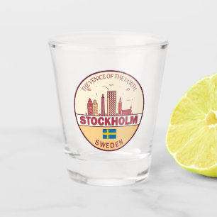 Verre A Shot Emblème Skyline de Stockholm Suède