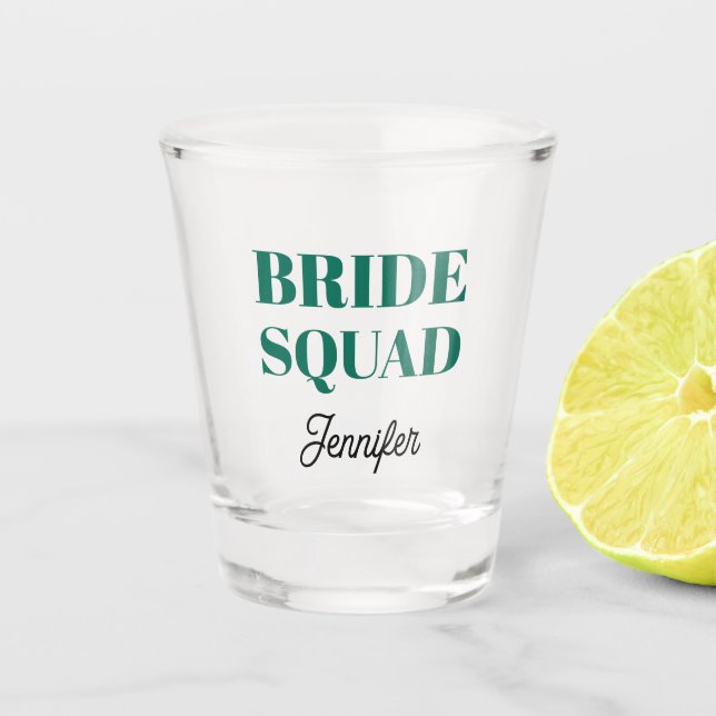 Verre A Shot Emerald Green Wedding Bride Squad Personalized (Devant)