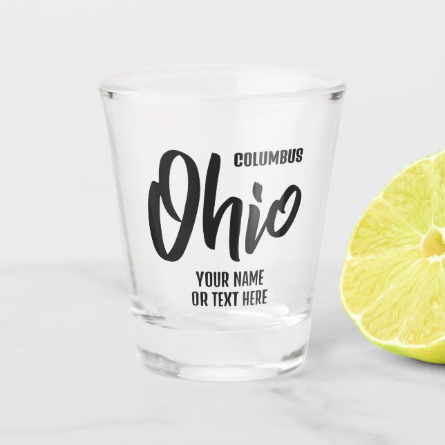 Verre A Shot Emplacement personnalisé & Texte Ohio (Devant)