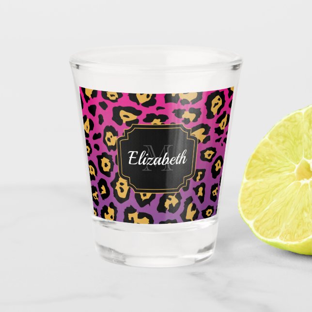 Verre A Shot Empreinte de léopard pourpre (Devant)