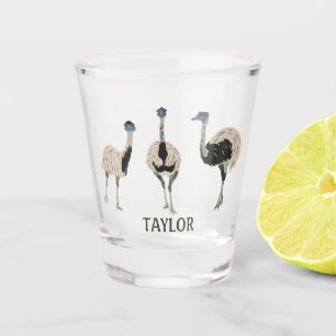 Verre A Shot Emus Bird Lovers Personnalisé