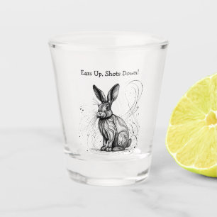 Verre A Shot Encre noire noire lapin drôle Customisée