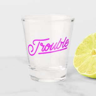 Verre A Shot Ennuis   Verre à shot écriture Néon Rose